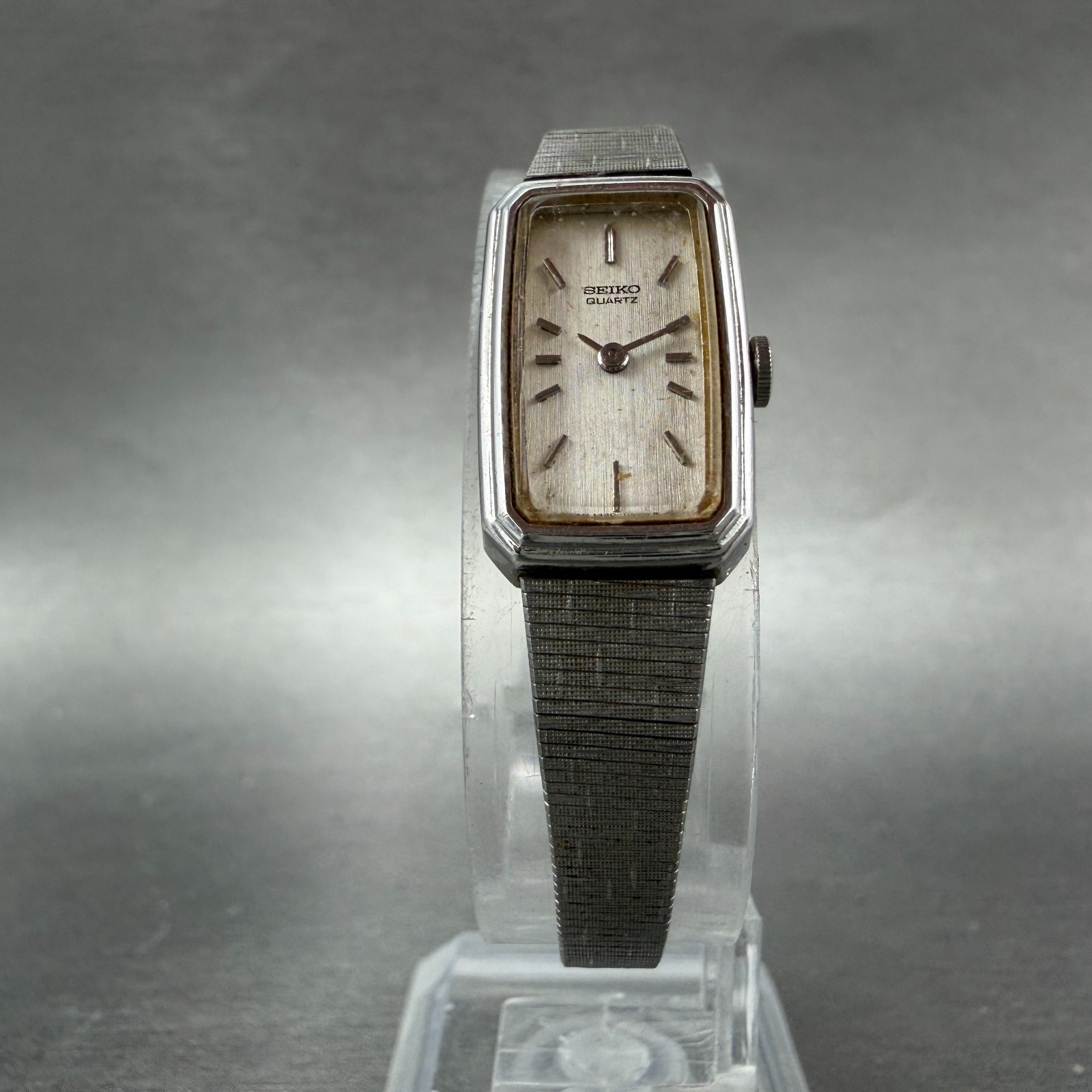 Seiko Watch Women 13mm Silver Dial Silver Tone Rectangle 1320-5779 New Battery7
