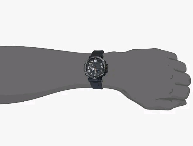 New Casio Pro Trek 51.5mm Black Stainless Steel Case Black Silicone PRW6600Y-1A9