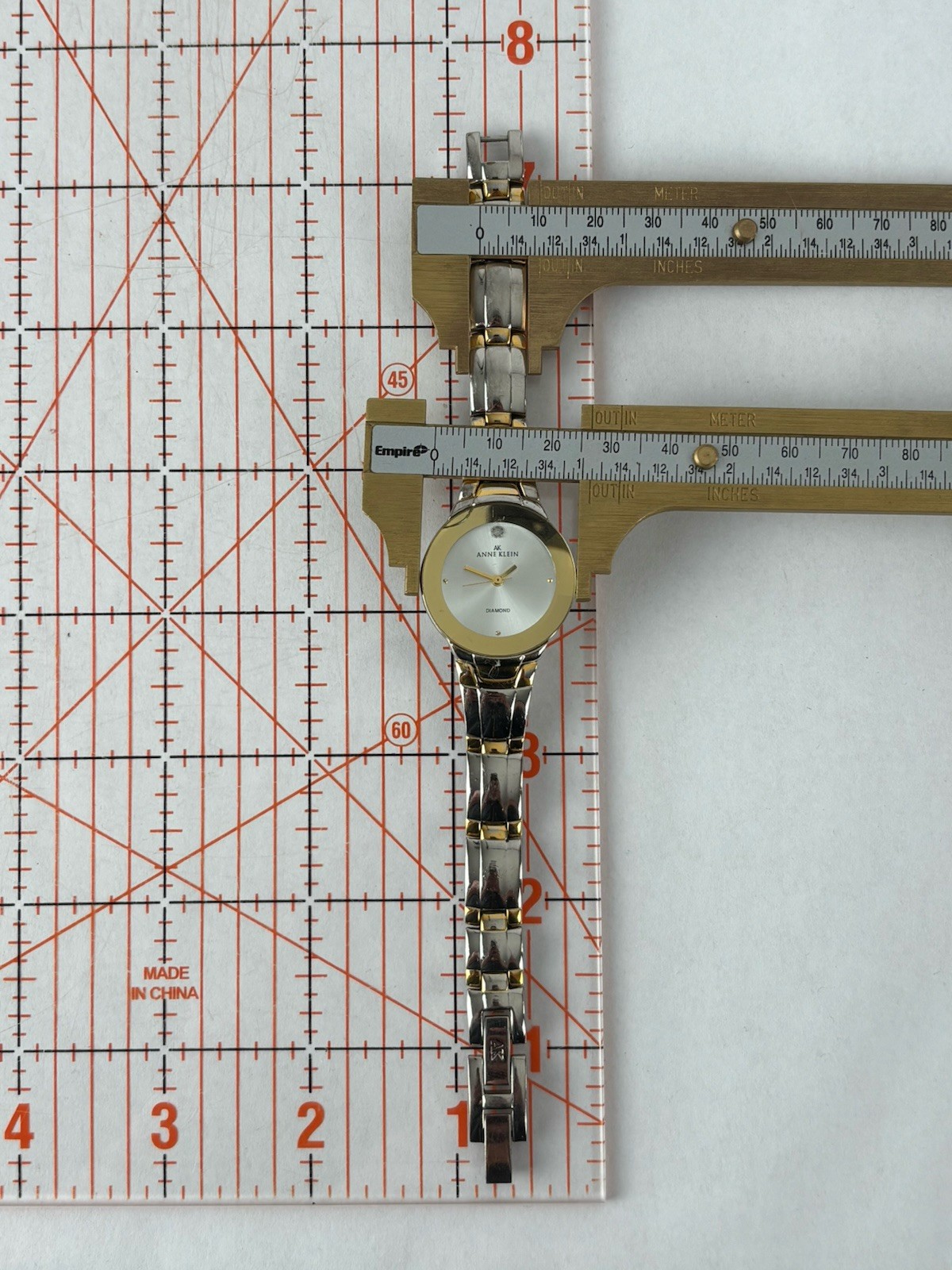 Anne Klein 10/8231 28mm Silver/Gold Tone Quartz Watch w/Bracelet & New Battery