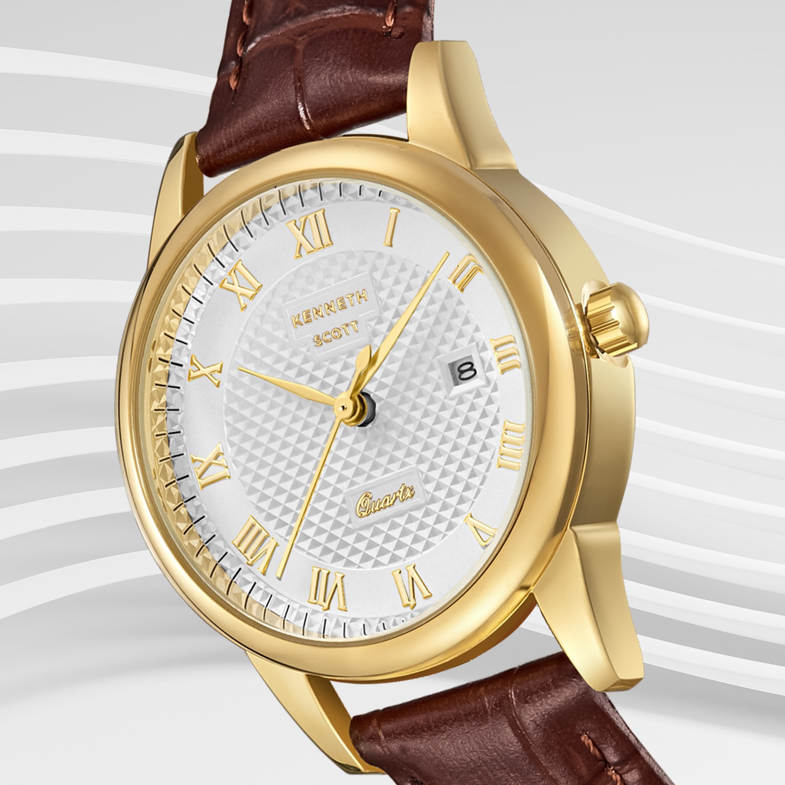 Kenneth Scott Women’s Analog Watch | Beige Dial, 32mm, 30 m (3 ATM)