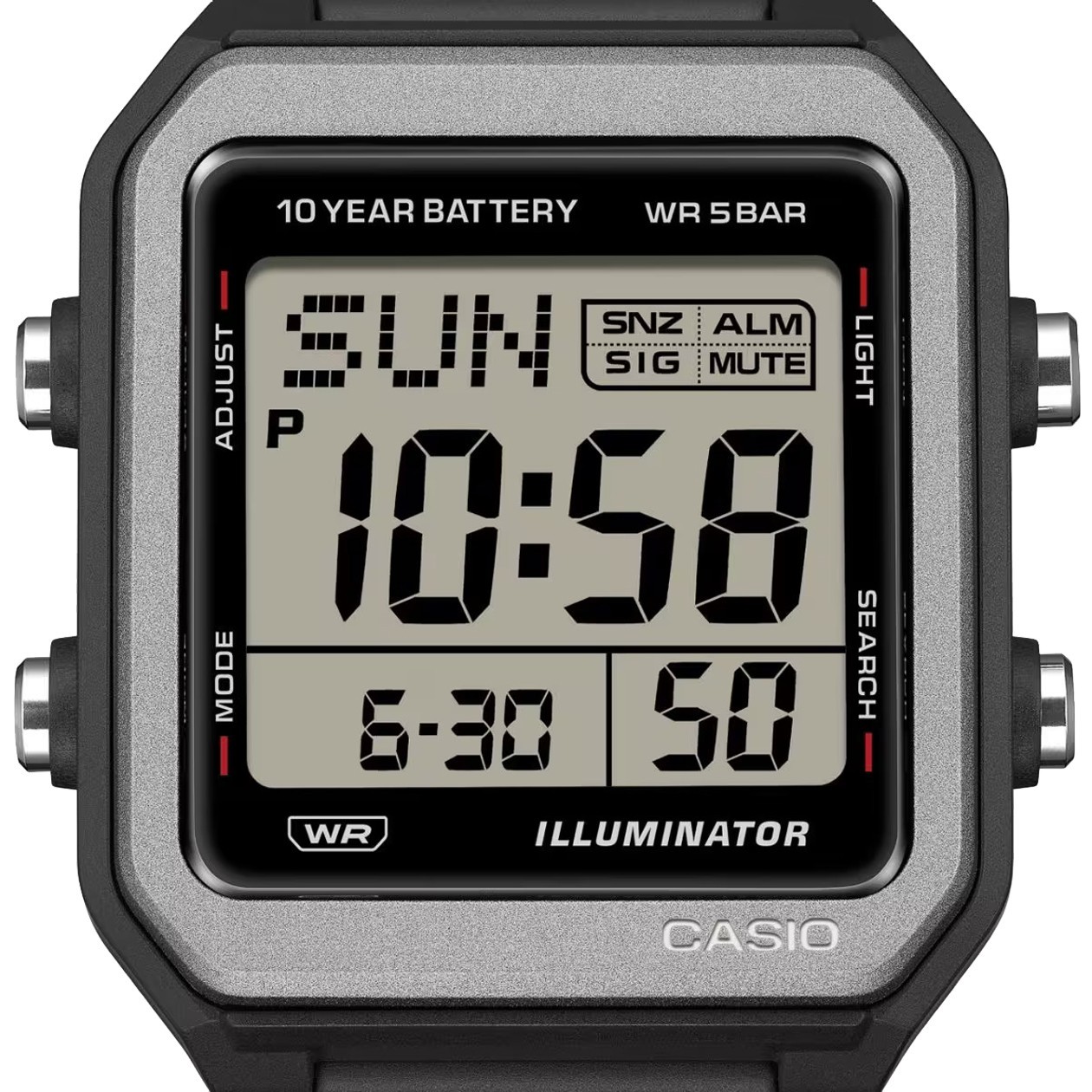 CASIO W-221H-1AJF Big LCD World Time 10 Year Battery WR50m Digital Watch