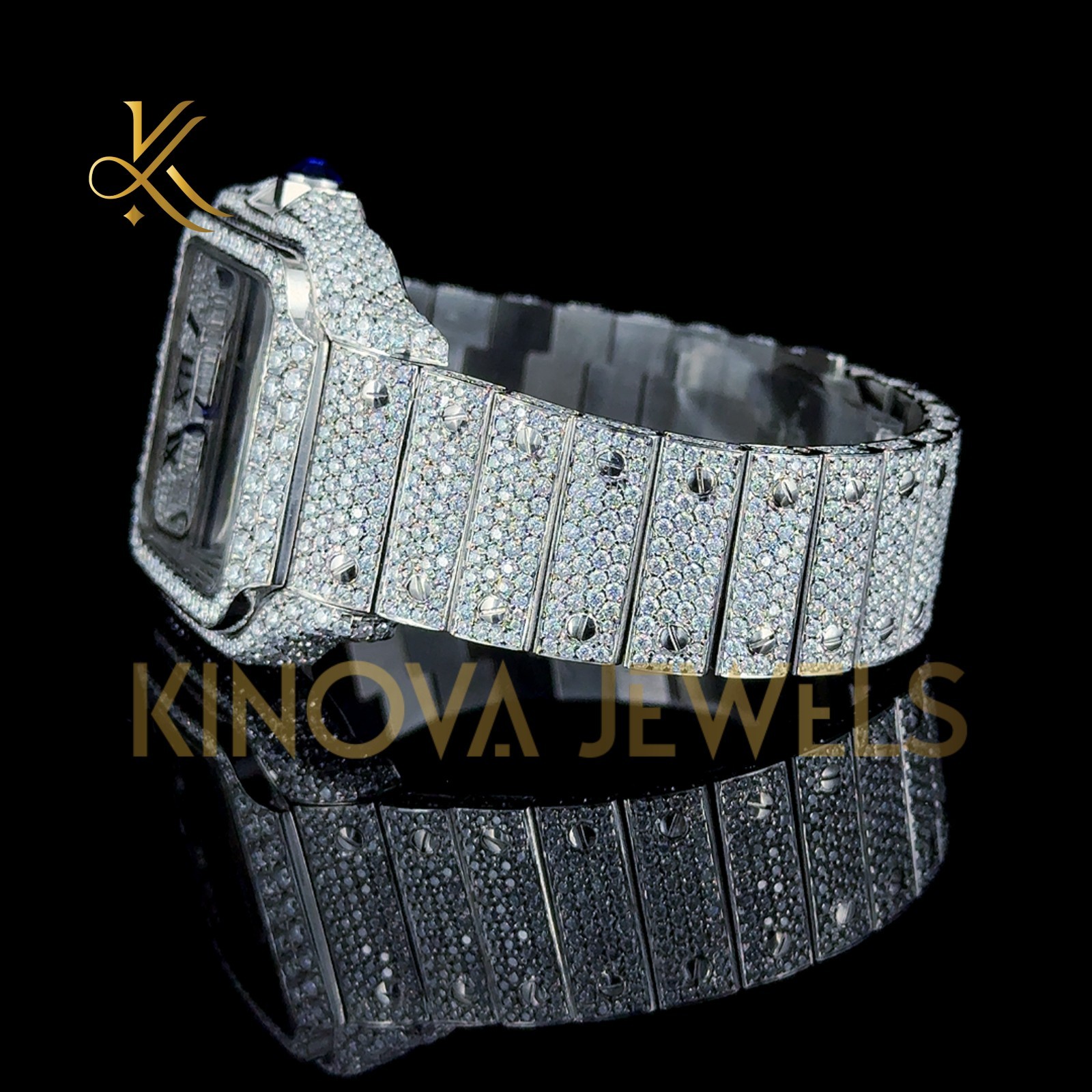 Men’s VVS1 Moissanite Diamond Watch Fully Iced Luxury Bling