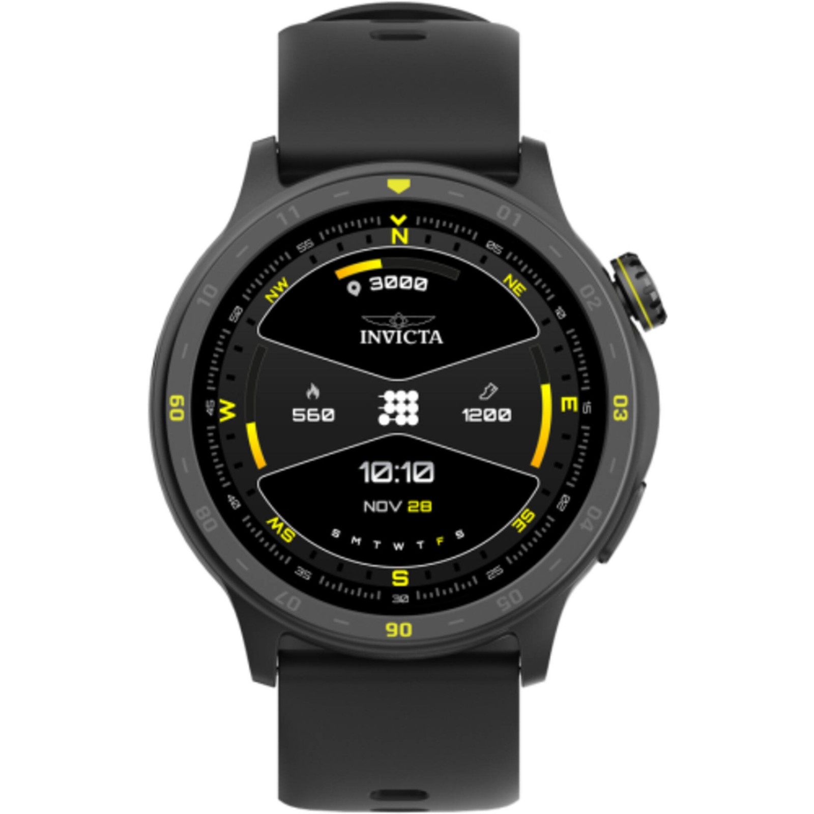Invicta Unisex Watch I-Tech 2 Black Digital Dial Silicone Rubber Strap ITECH-001