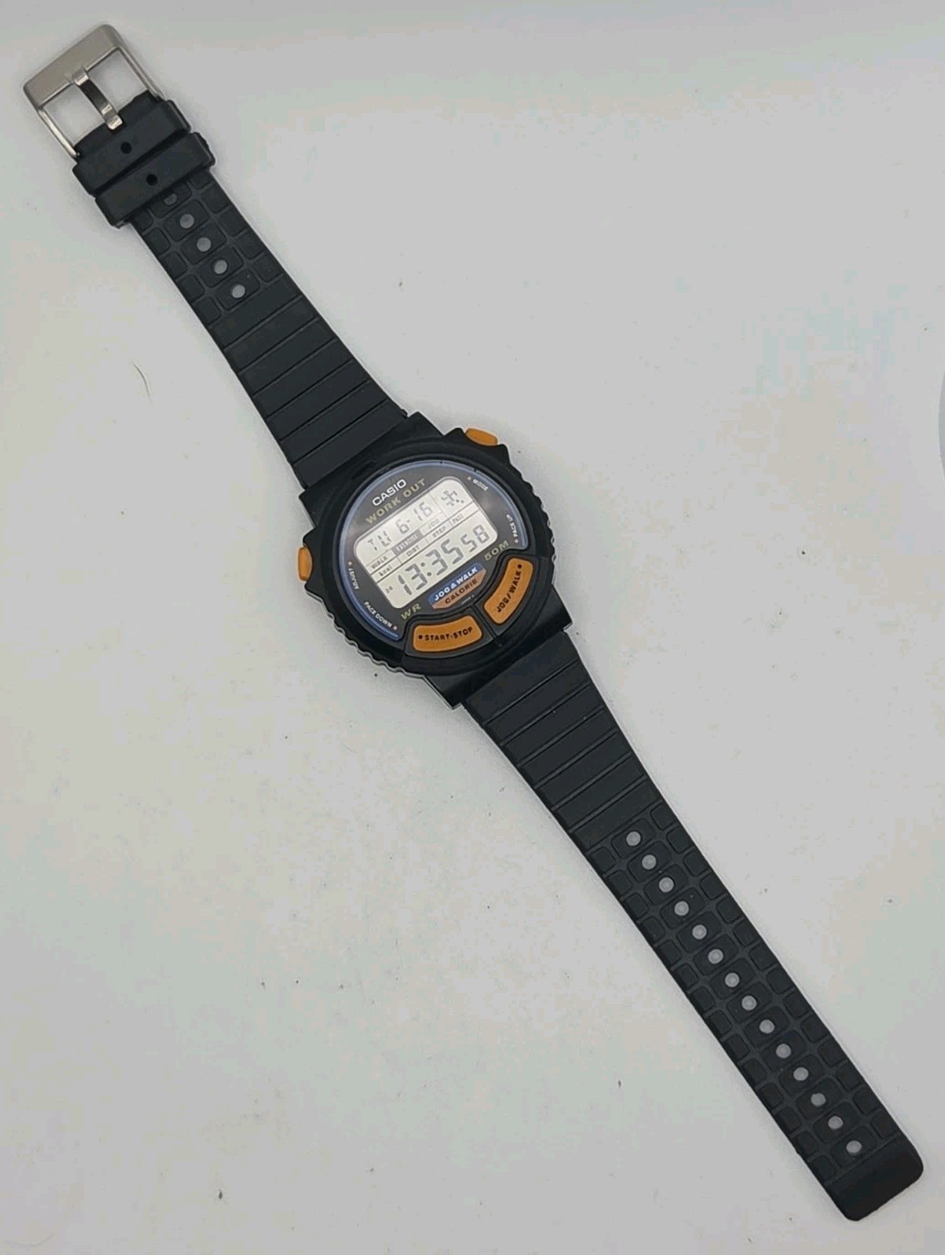 Vtg Casio JC-10 40mm Case Work Out Jog Walk Calorie Digital Watch New Batteries