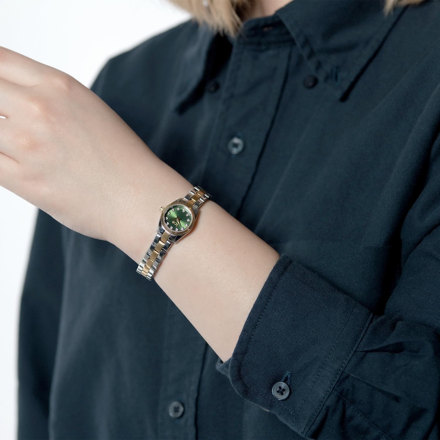 Ice Watch Multicolour Womens Analogue Watch Ice Mimi – Silver Gold – Olive