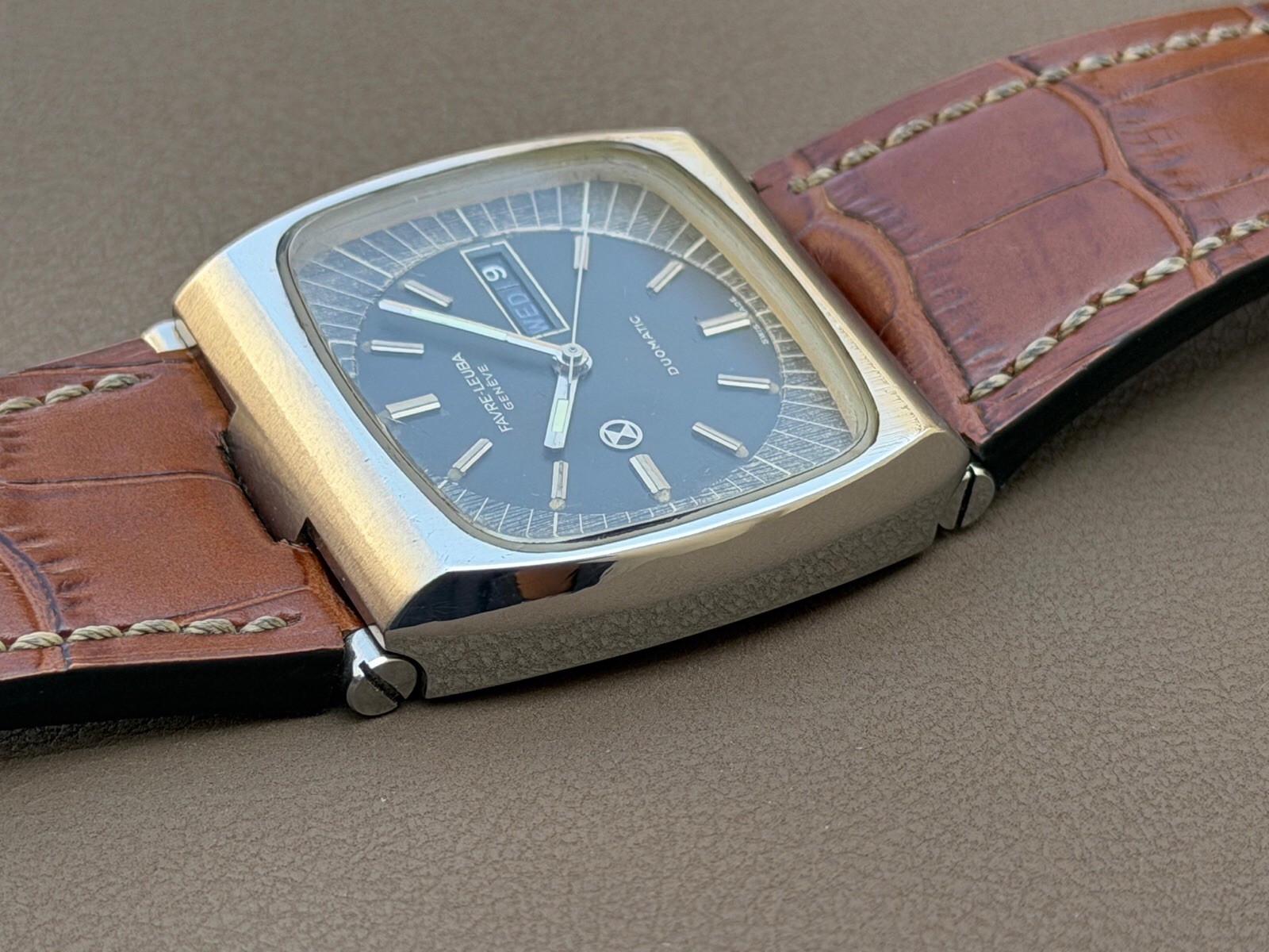 Favre Leuba Duomatic TV Shaped Automatic Swiss Made S-201