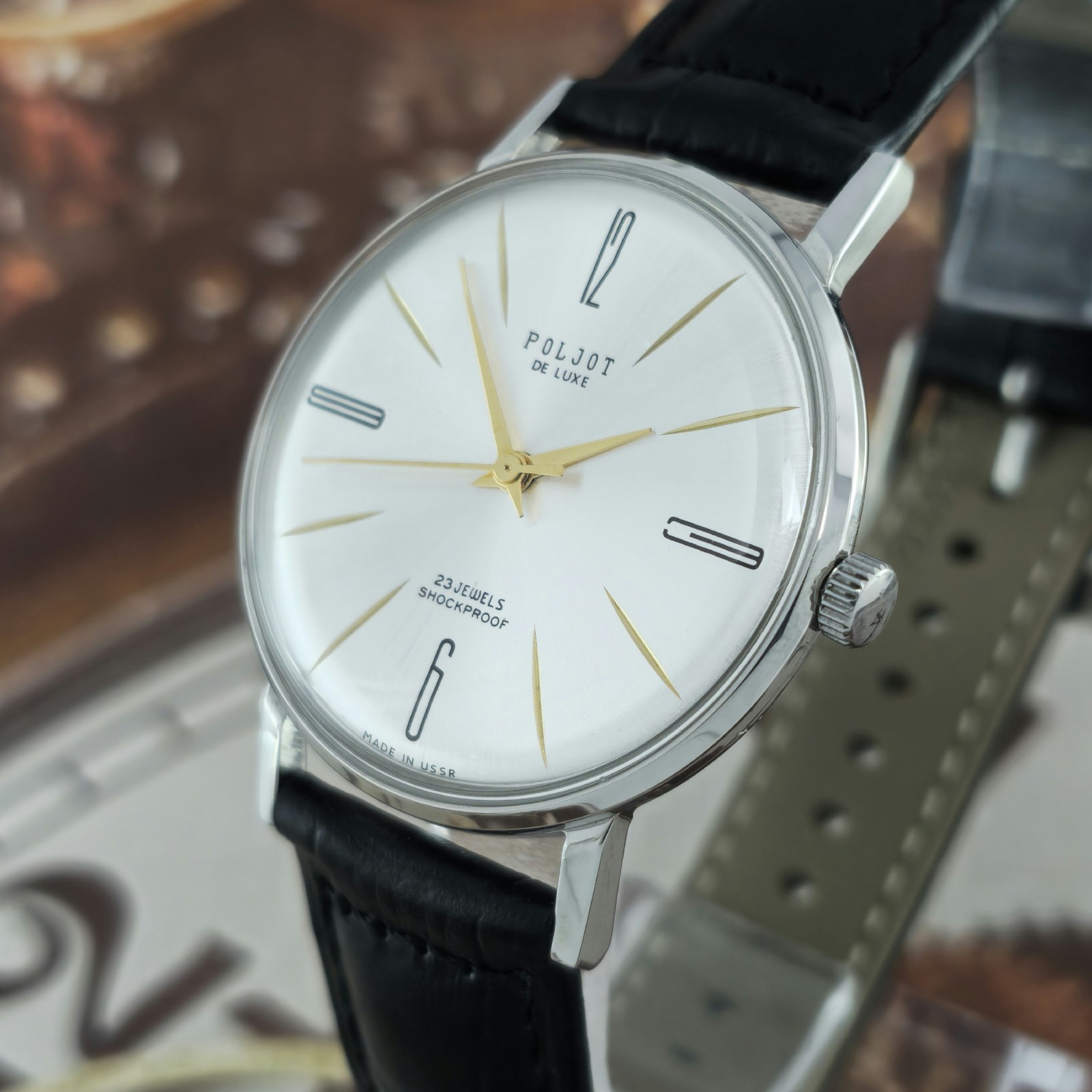 Watch USSR Poljot De LUXE Ultra SLIM 23 Jewels Soviet Vintage Wristwatch 2209
