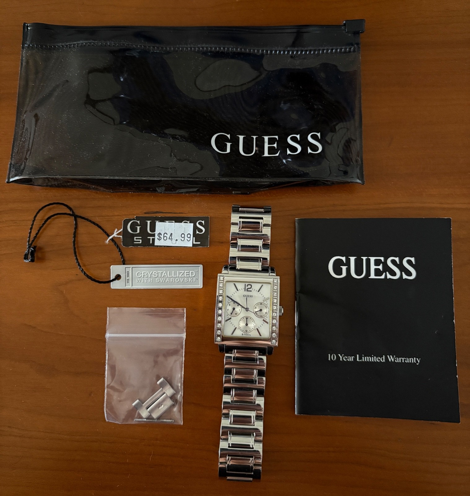 Guess Steel Vintage Analog Women’s Watch (#G11619L) – New!