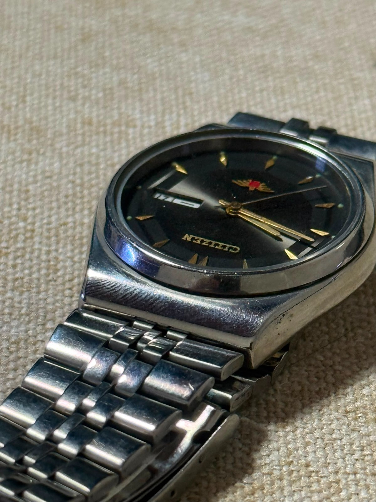 Vintage Citizen Eagle 7 Automatic 21 Jewels Black Dial Day Date Japan Watch JDM