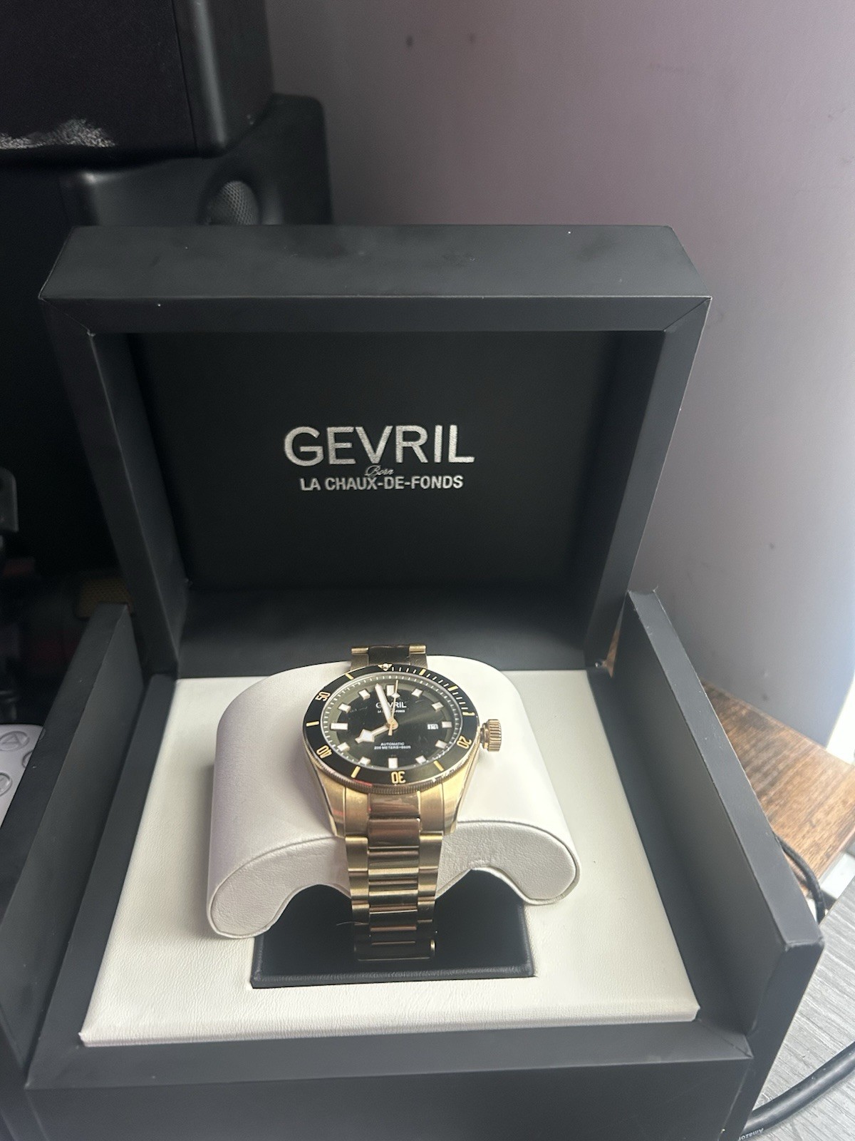 Gevril York Bronze Automatic Swiss Made Diver Watch Ref. 48805 25/500 Limited Ed