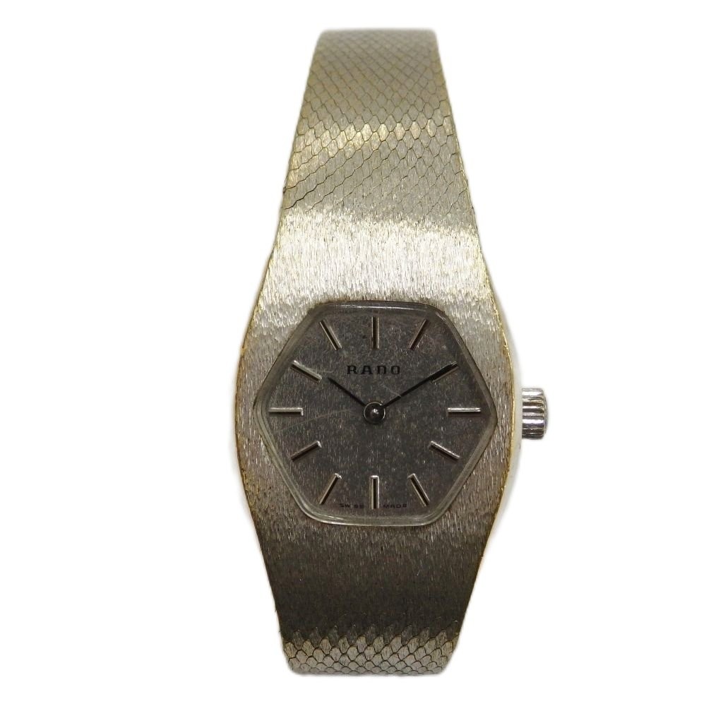 Used RADO 332 31482 elegance wristwatch hand wound mesh belt logo silver color G