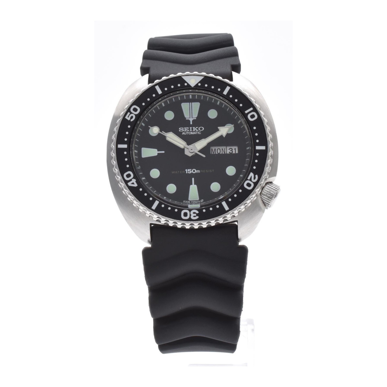 SEIKO Turtle 6309-7040 Automatic Vintage Diver Watch 150m Day Date Black 44mm