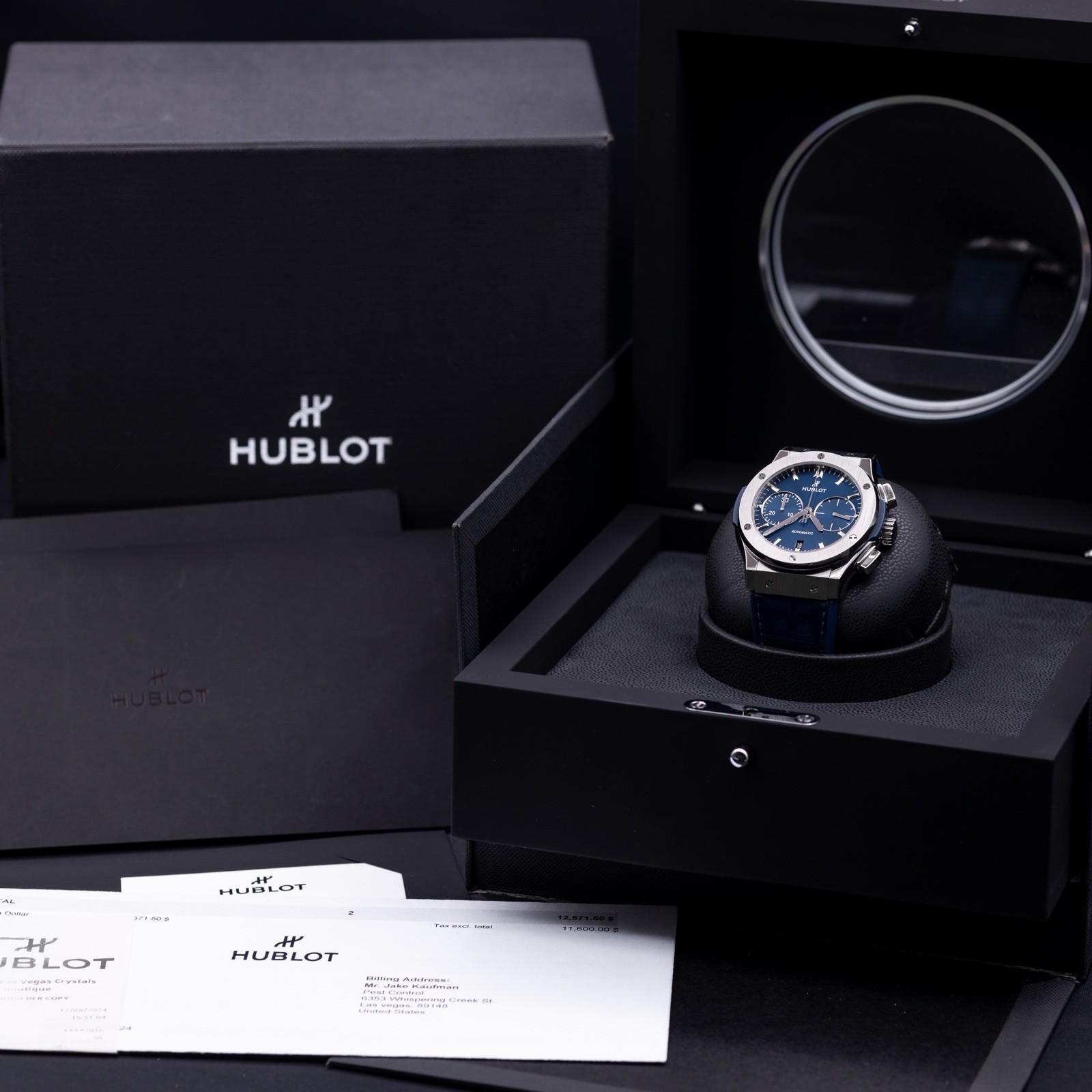 Hublot Classic Fusion Chronograph Blue Dial 521.NX.7170.LR Box+Papers & Receipt