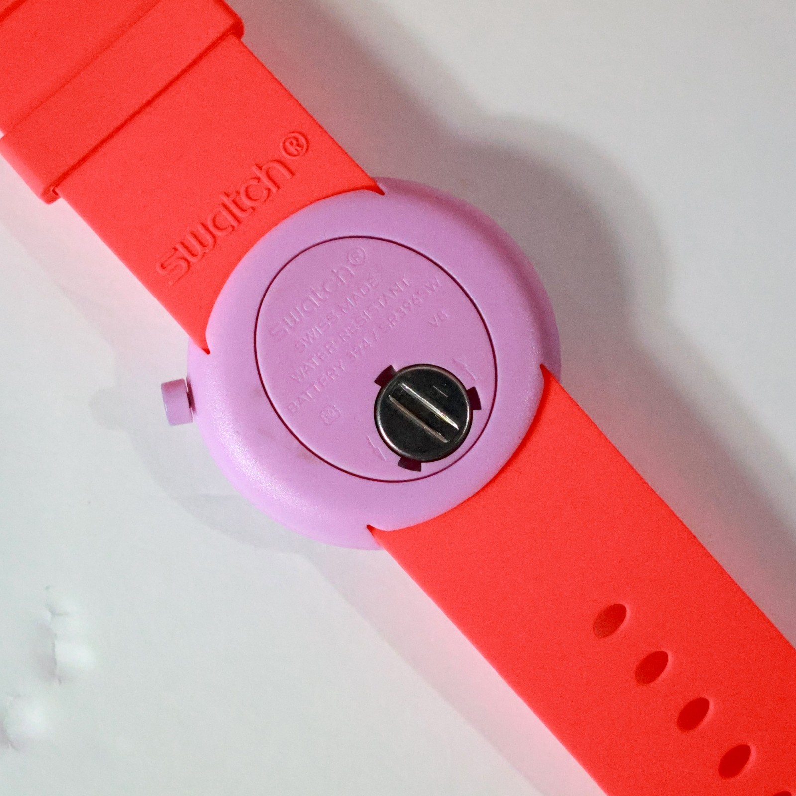 Swatch POPALICIOUS BEADS PNP100N Pop Swatch Necklace+PInk Band Watch Purple