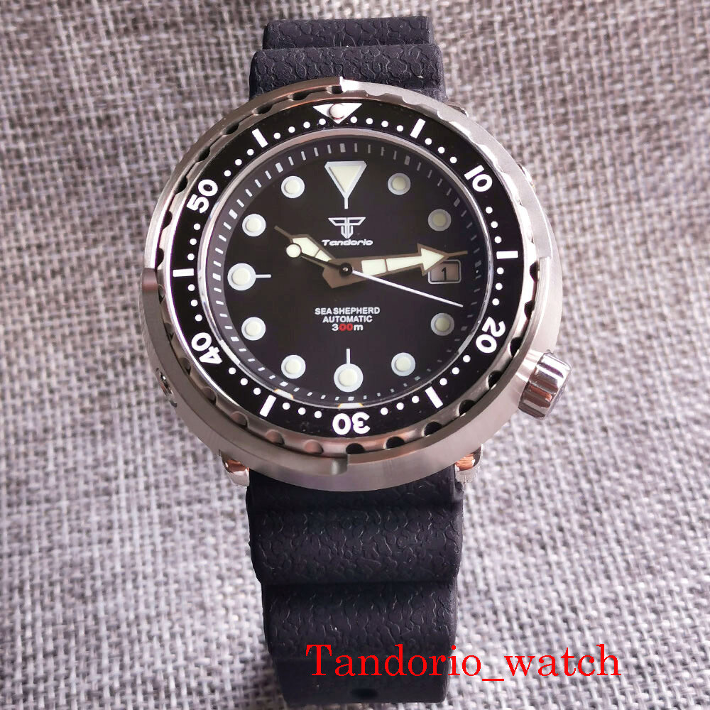 46.5mm Tandorio 30ATM Diving Japan NH35A Mens Watch Sapphire Glass Ceramic Bezel