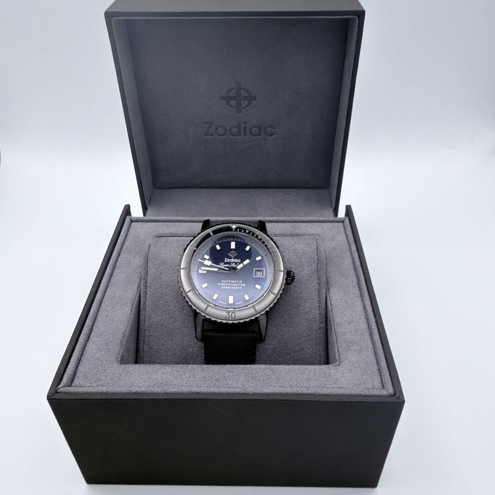 NEW ZODIAC SUPER SEA WOLF COMPRESSION DIVER CERAMIC 41MM STP 1-11 COSC ZO9595