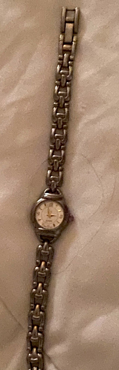 Studio C Quartz Women’s Silver Tone Round Analog Dress Bracelet, White Dial