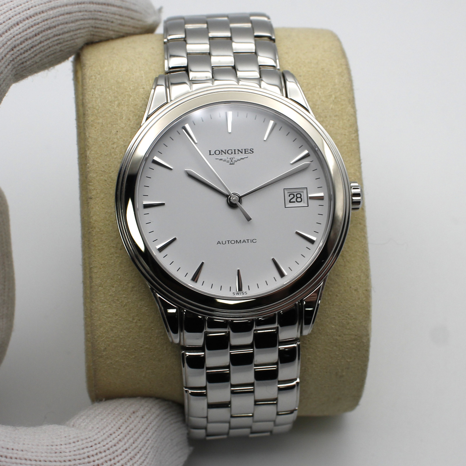 Longines Flagship 38.5mm Steel White Dial Automatic Mens Watch L4.974.4.12.6