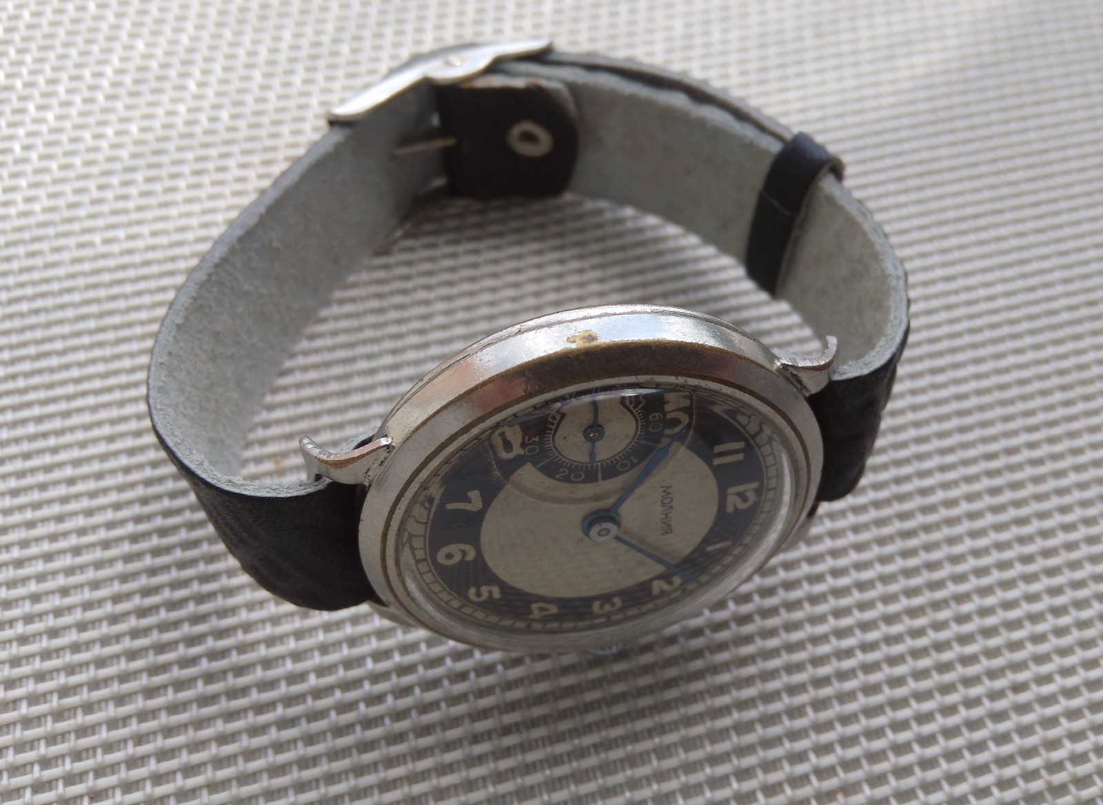 Rare OVERSIZE 38 mm. Soviet Molnija Watch USSR 1951 Military Style SERVICED
