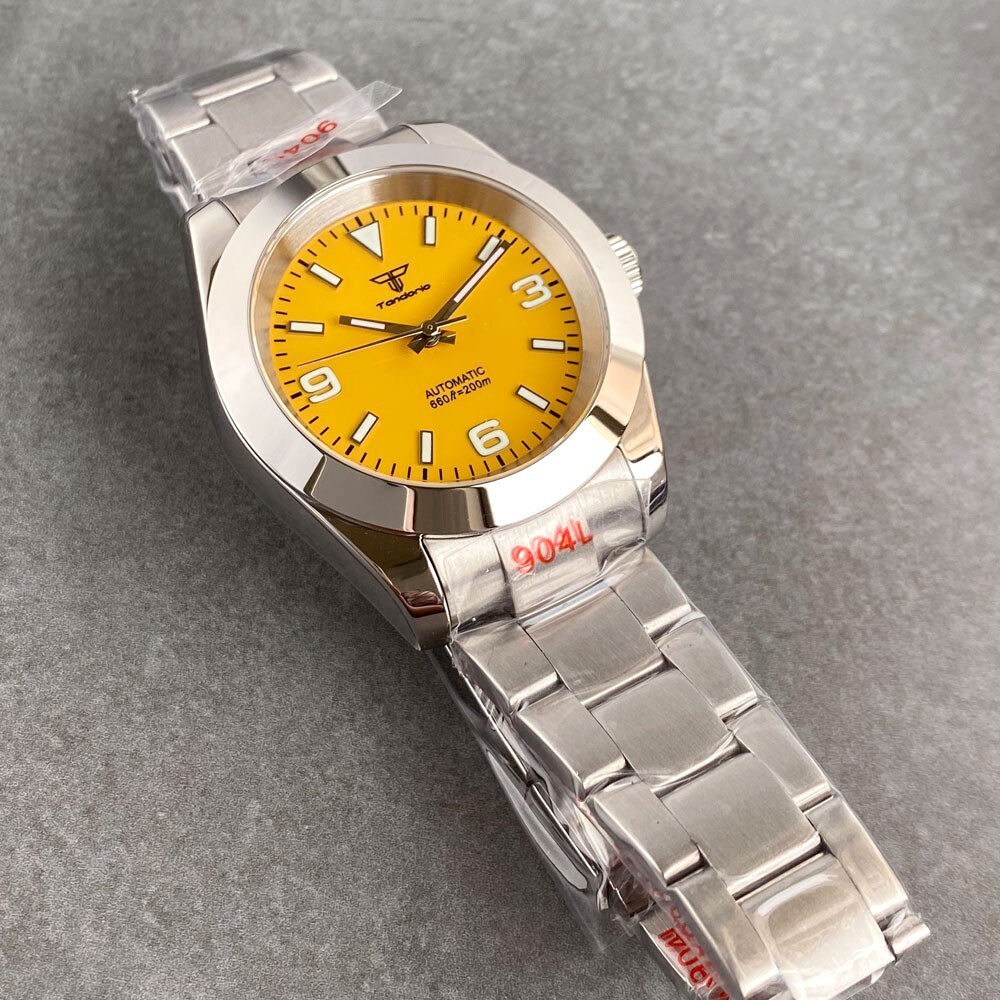 36mm/39mm Yellow Green Polished Bezel Sapphire NH35 PT5000 Automatic Men Watches