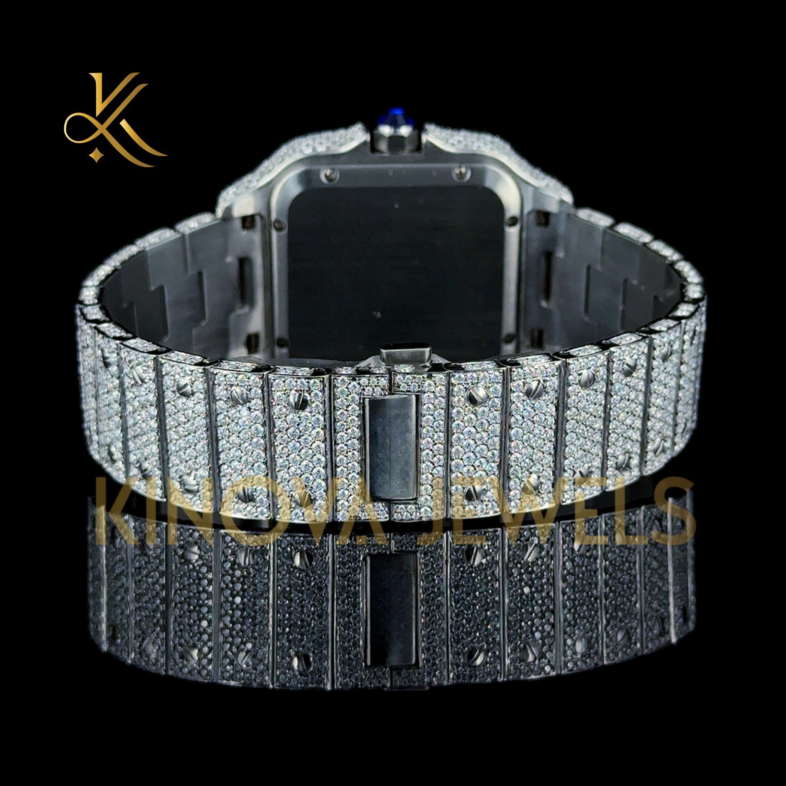 Men’s VVS1 Moissanite Diamond Watch Fully Iced Luxury Bling