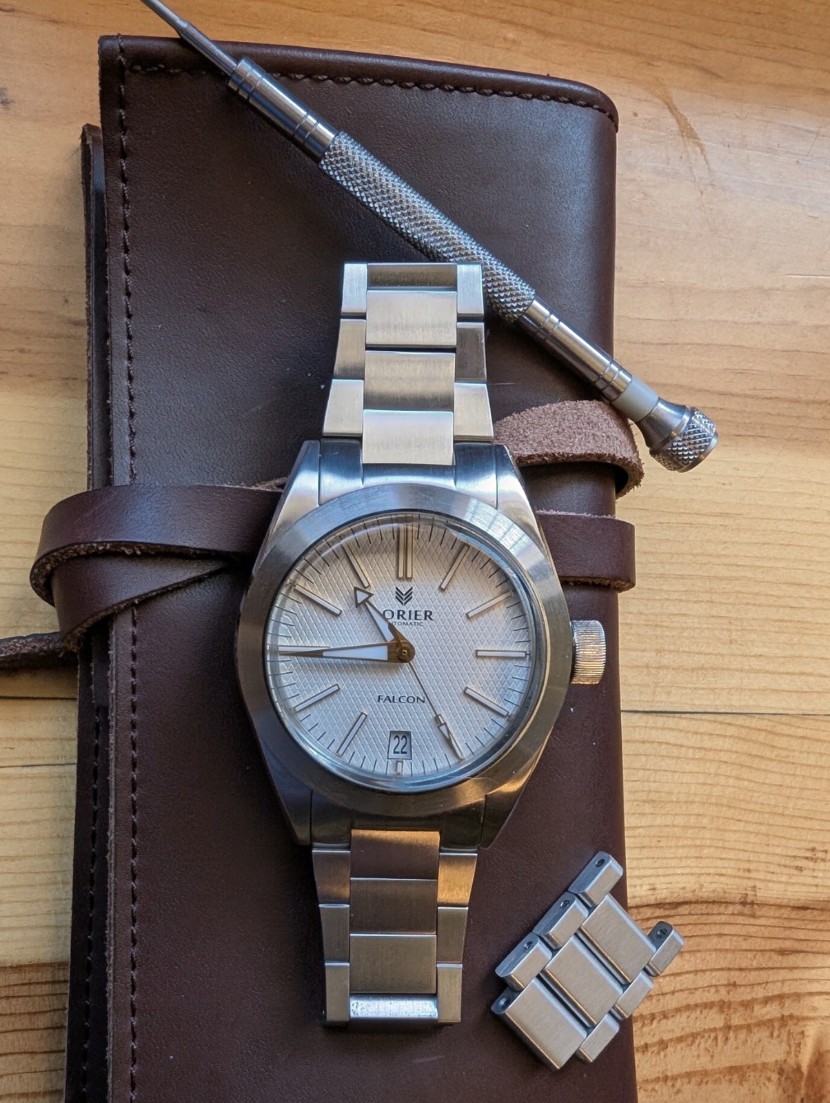 Lorier Falcon Series 1 Silver White & Guilt Dial 39mm