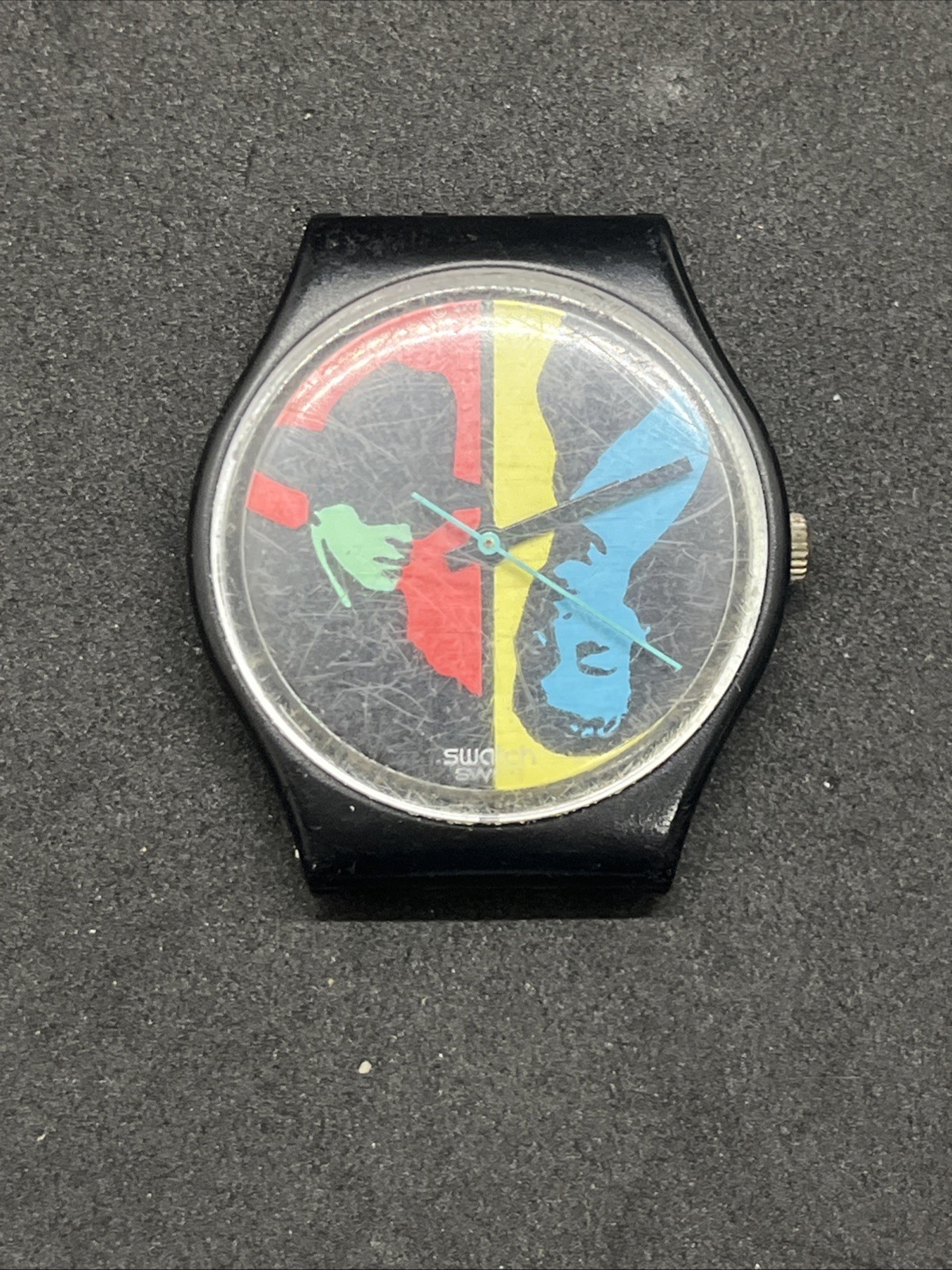 RARE SWATCH WATCH AG 1988 “COLOURED LOVE” Face Only Untested