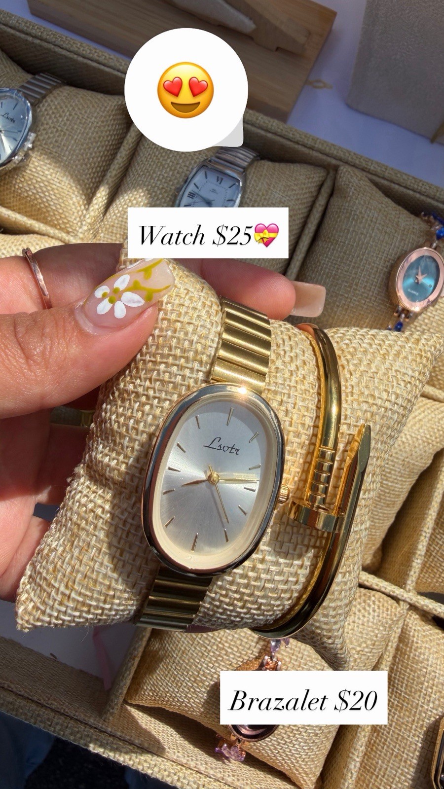 Lsotr Gold Oval Analog Women’s Bracelet Wristwatch Metal Dress Formal