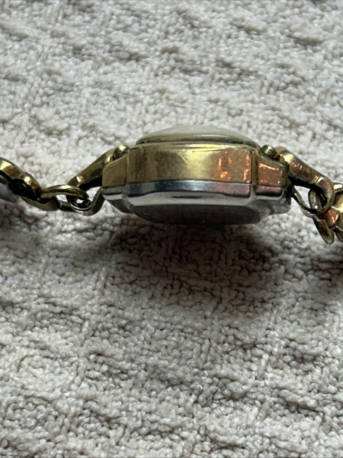 Bulova 1954 Ladies 16mm Cocktail Watch 10K Gold Filled Swiss Ticking /Band Broke