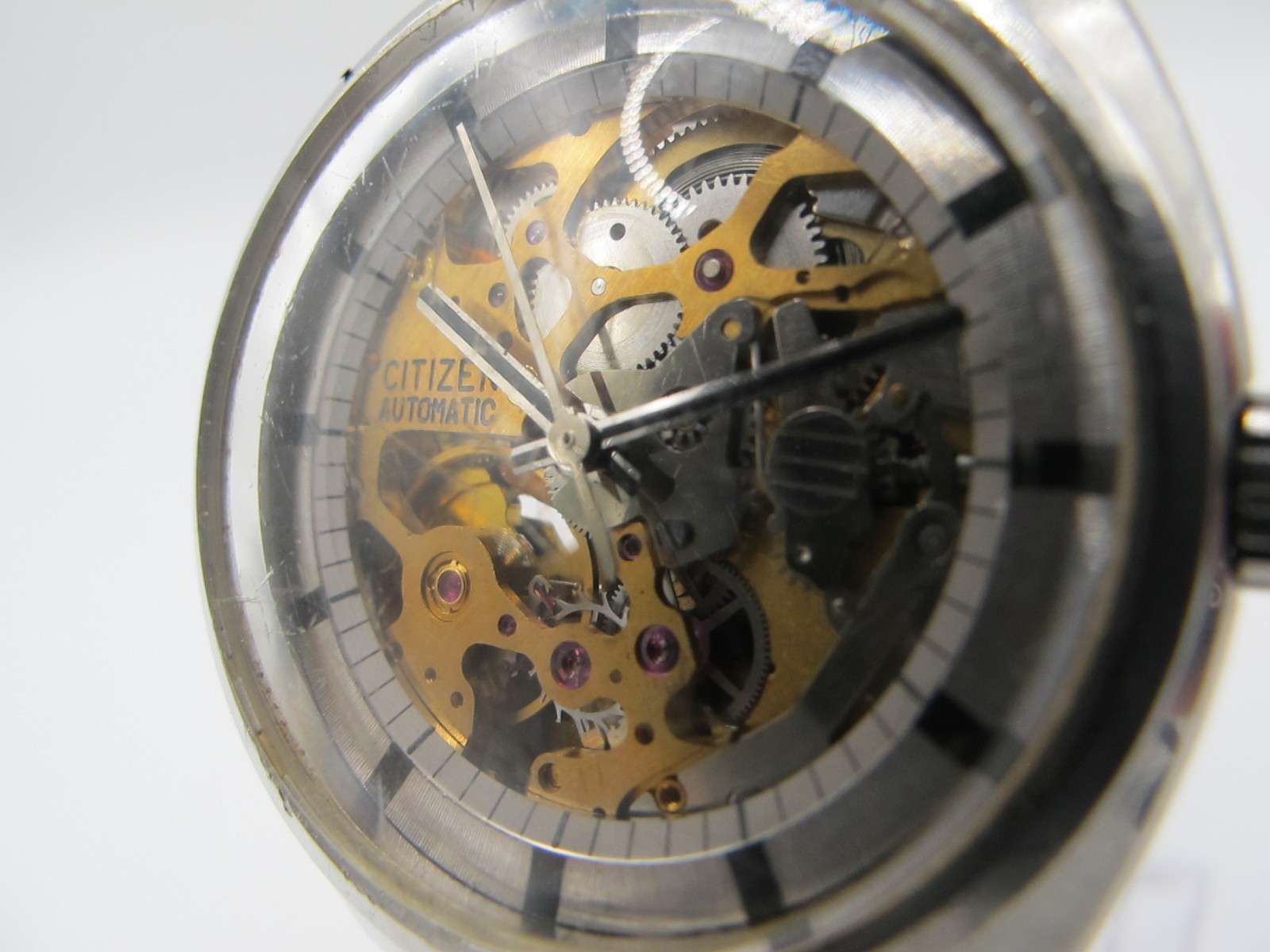 [EXC+] Citizen GN-1-S 4-760077KA Skeleton Automatic 25 Jewels Mens Watch Japan