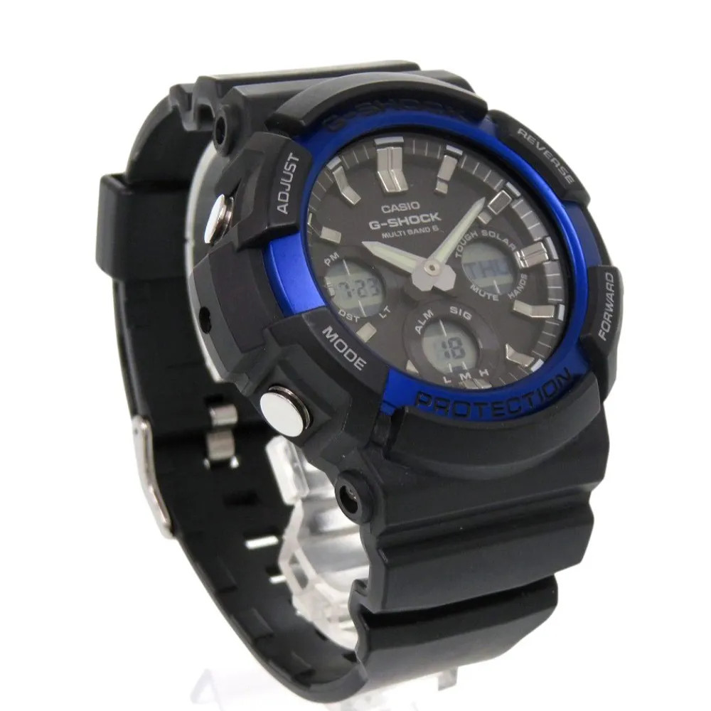 Excellent condition Casio G-SHOCK GAW-100B-1A2JF Resin Aluminum Black Blue Tough