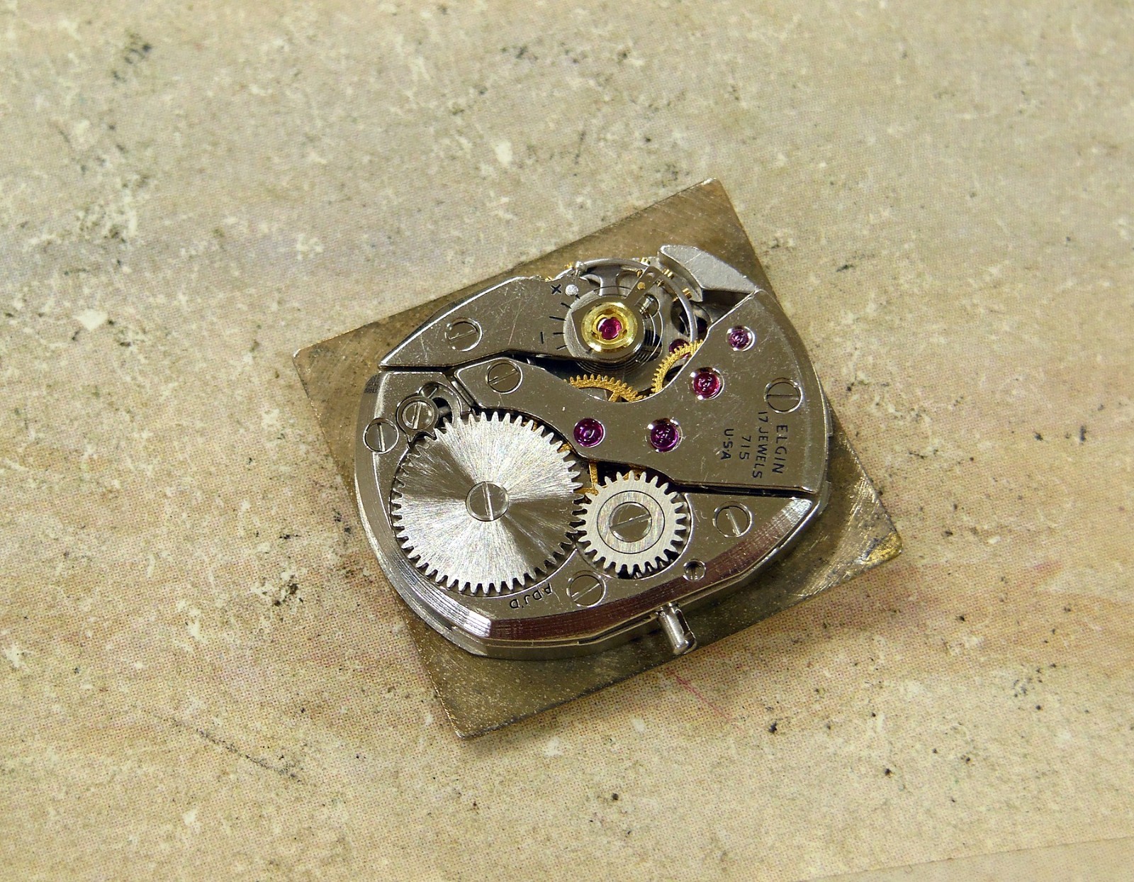 1950’s Vintage ELGIN SHOCKMASTER, Stunning Silver Dial, Serviced