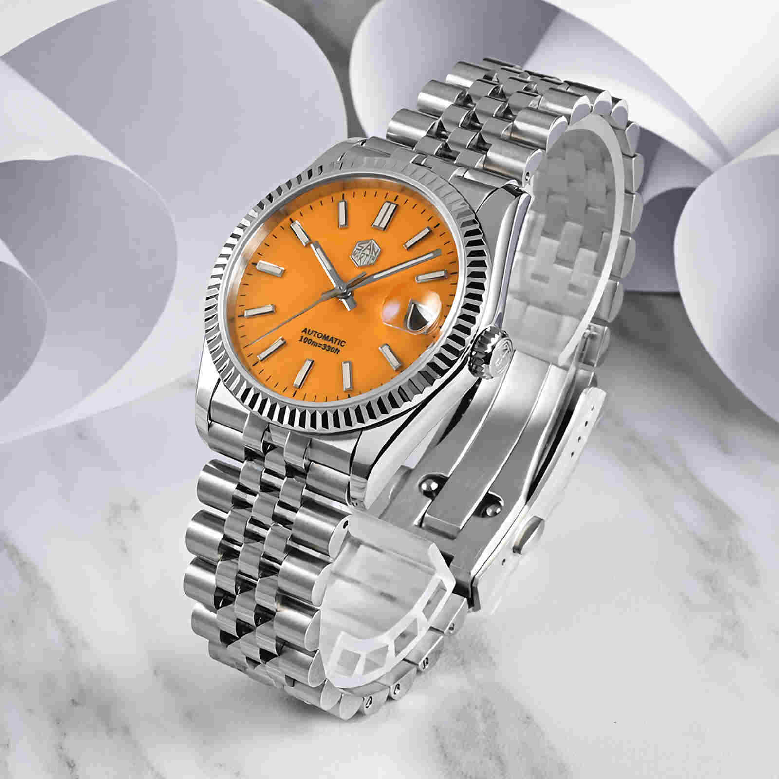 SAN MARTIN SN058-G-X Classic Automatic Stainless Steel 36.5mm 10ATM Dress Watch