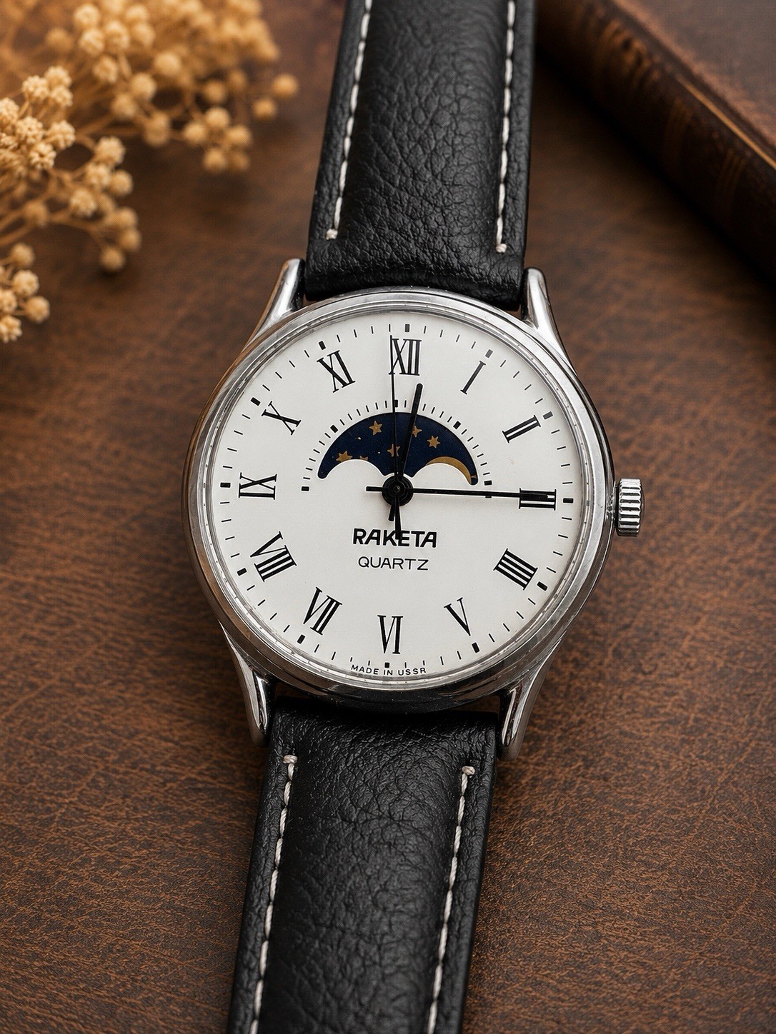 Raketa Moon Phases Quartz Soviet Watch