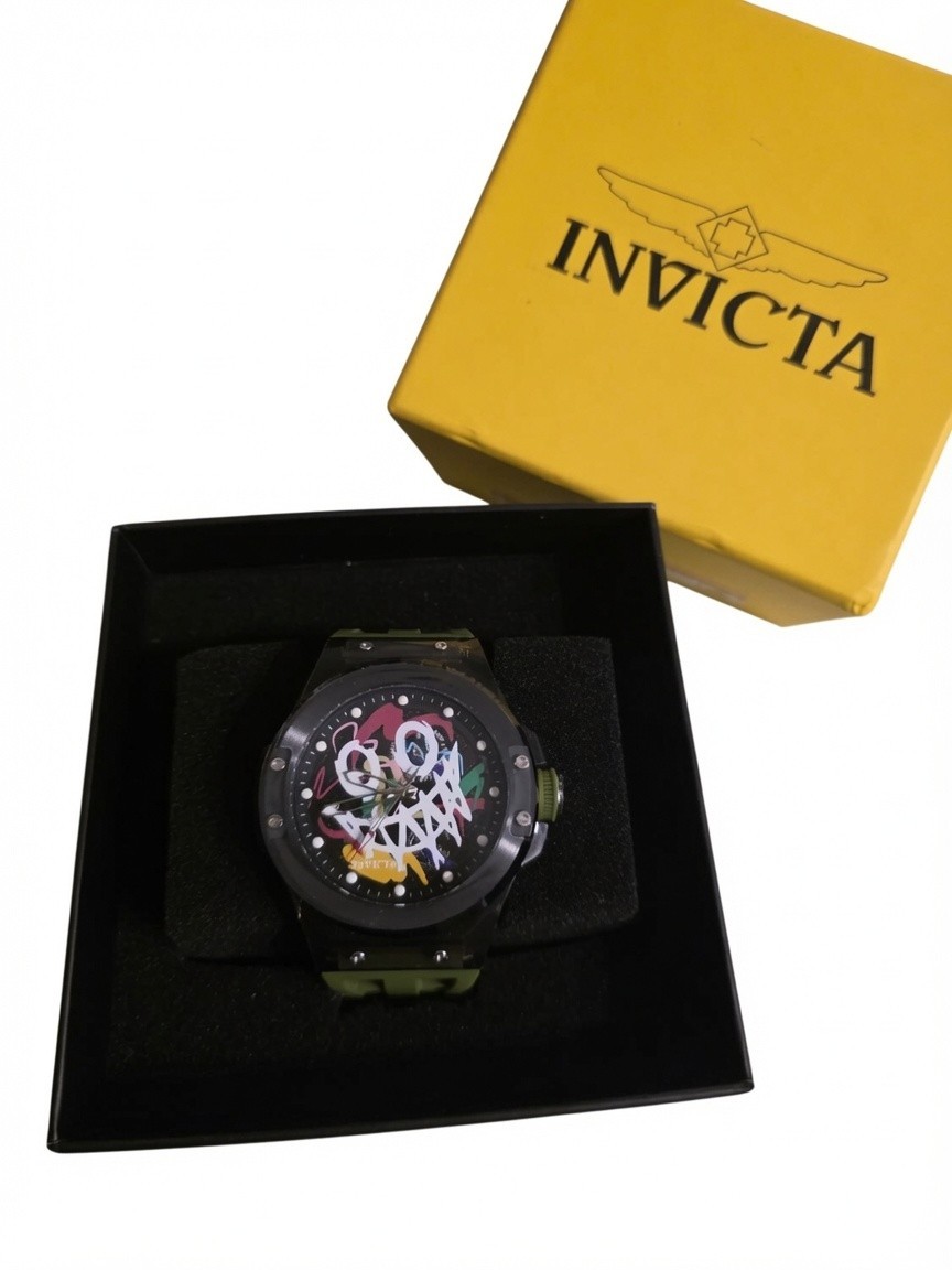Invicta Men’s Watch Sea Base Rogue Iridescent and Black Dial Green Strap 50006