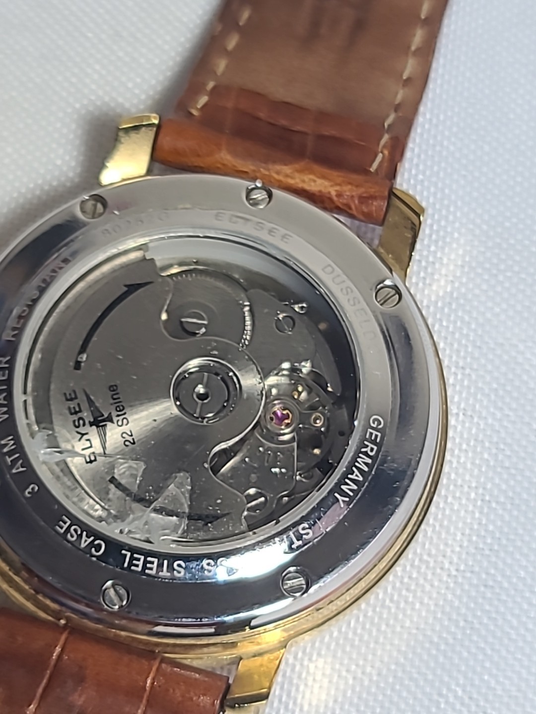 Elysee Düsseldorf Germany 80252G Chronograph Quartz Watch White/Cream Date