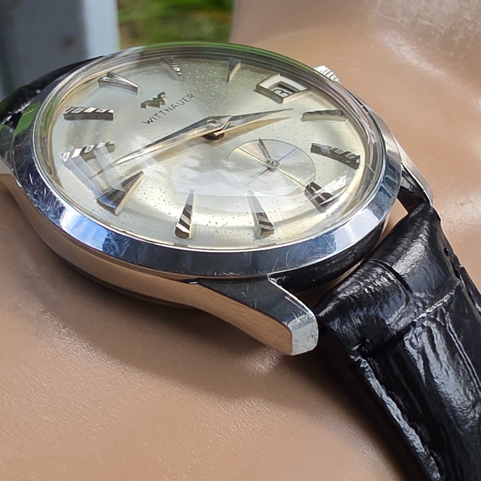 Vintage WITTNAUER men’s manual wind watch Ref:6300 Date rare dial swiss 1960s