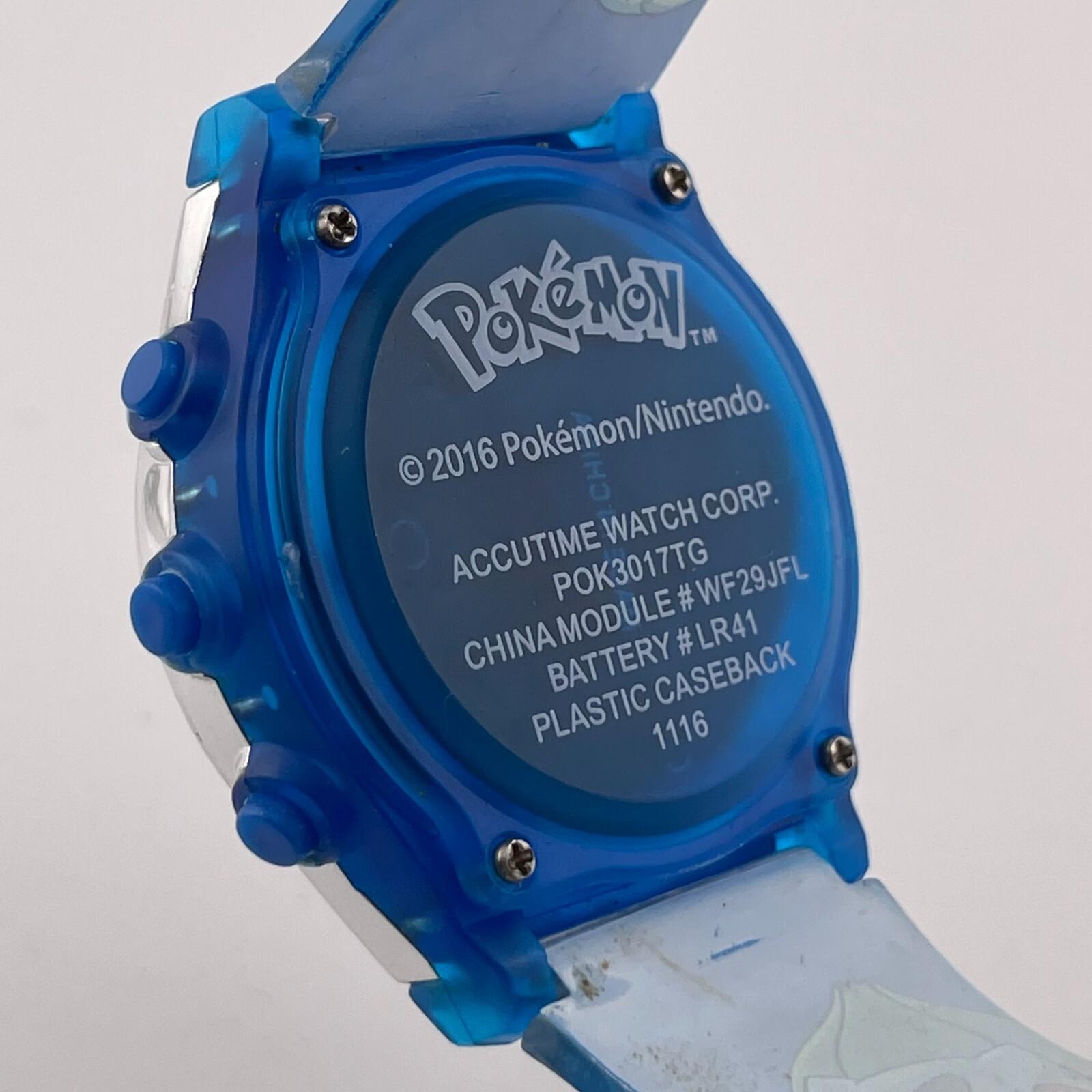Pokemon Digital Watch Month Date 36mm Case Ash & Pikachu Gen 1 & 6 Starters Band