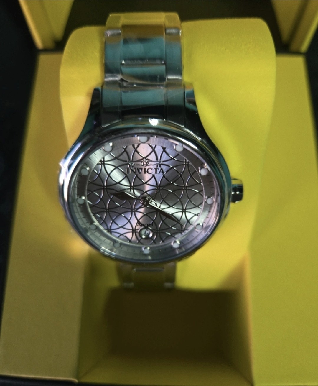 27437 Invicta Angel Vervestone Silver Dial Geometric Stainless Steel Watch 38mm