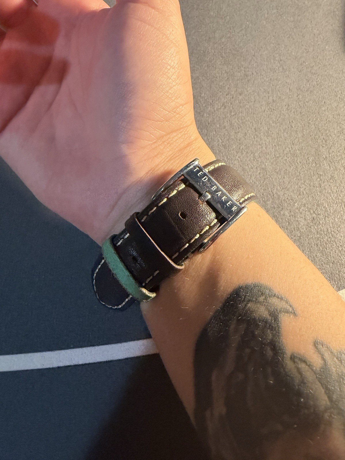 Ted Baker Men’s Watch with Dark Brown and Teal Leather Straps (NO BATTERY)