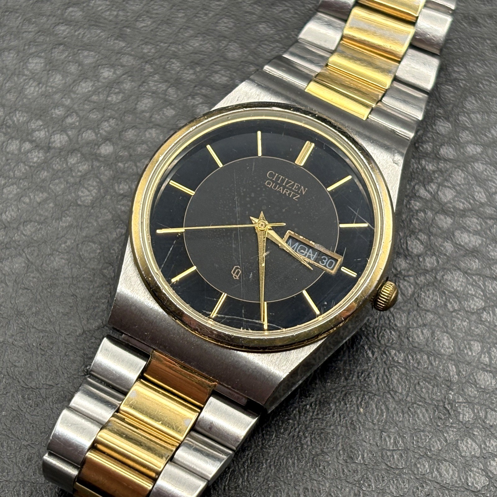 Citizen CQ Quartz Men’s Watch Two-Tone Black Dial Day-Date