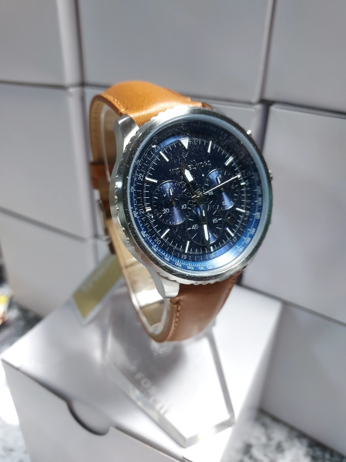Michael Kors Men’s Cortlandt Tan Leather Strap Watch 44mm MK8927