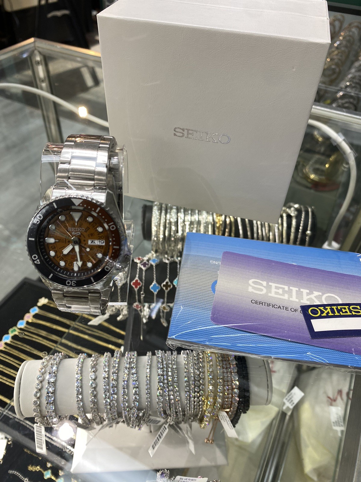 Seiko 5 Sports Automatic Orange Dial Sports Stainless Steel SRPJ47K1 Men’s Watch