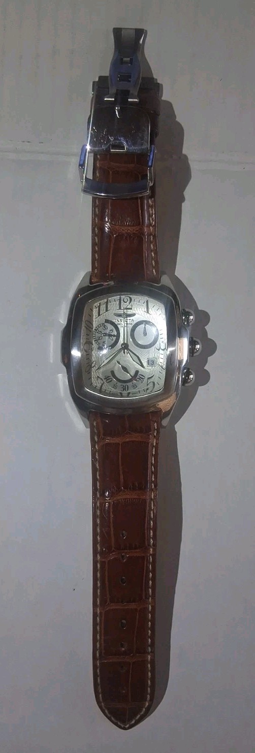 Invicta, Lupah-Dragon, Silver Dial, 46.5 mm, Swiss/Mv’t Ref 2238, Alligator Band