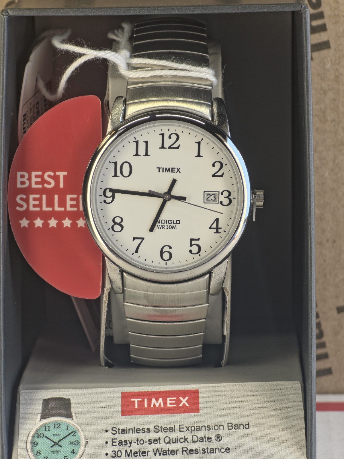 Timex Men’s Easy Reader Watch 35mm Stainless Steel Watch – T2H451