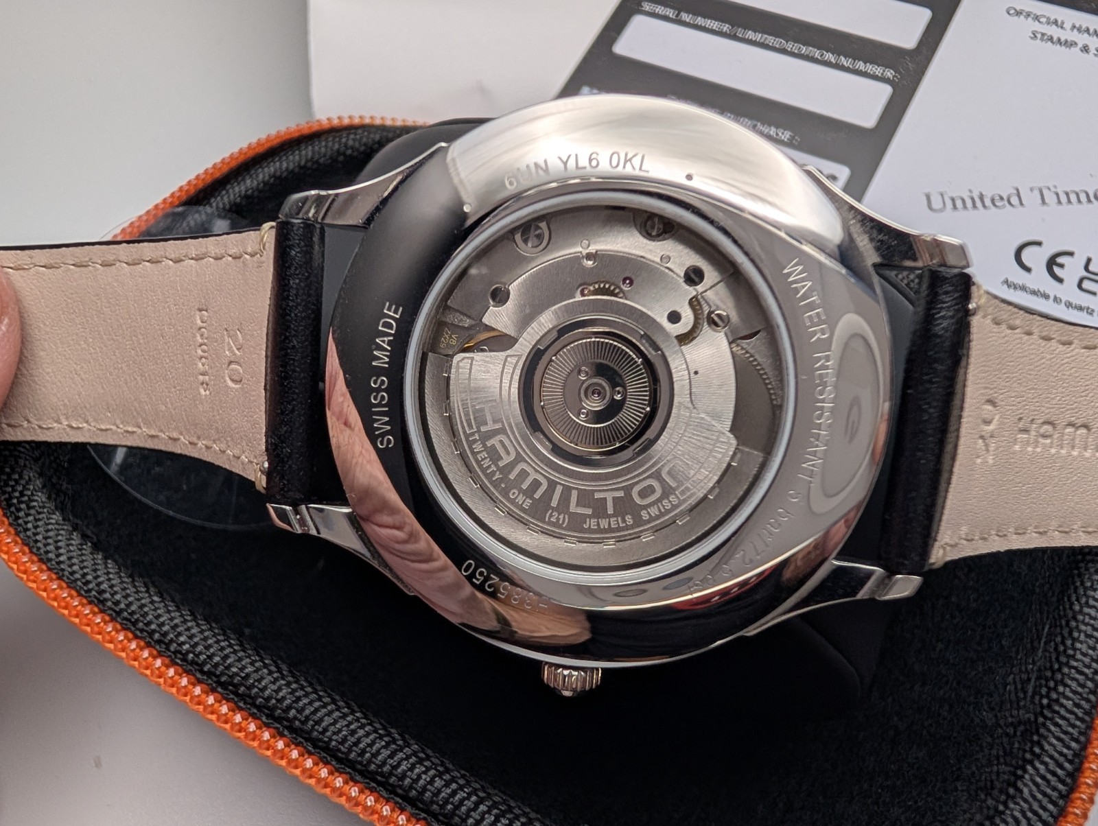 Hamilton Jazzmaster Beige Swiss Automatic Watch w/ Black Leather Strap – H385250