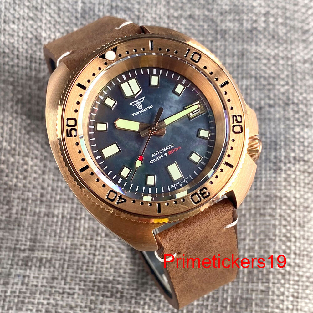Tandorio NH35 MOP Dial Cusn8 Bronze 200M Men Automatic Dive Watch Sapphire Glass