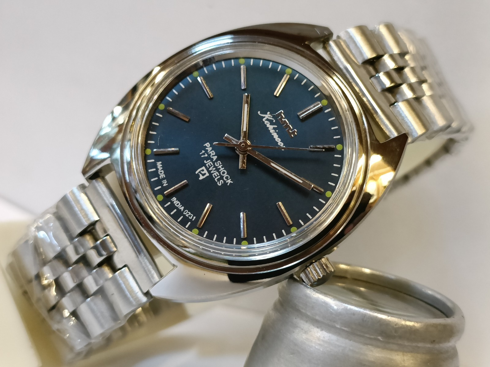 REFURBISHED HMT KOHINOOR 17J WINDING BLUE DIAL 0231 INDIA MEN’S WORKING