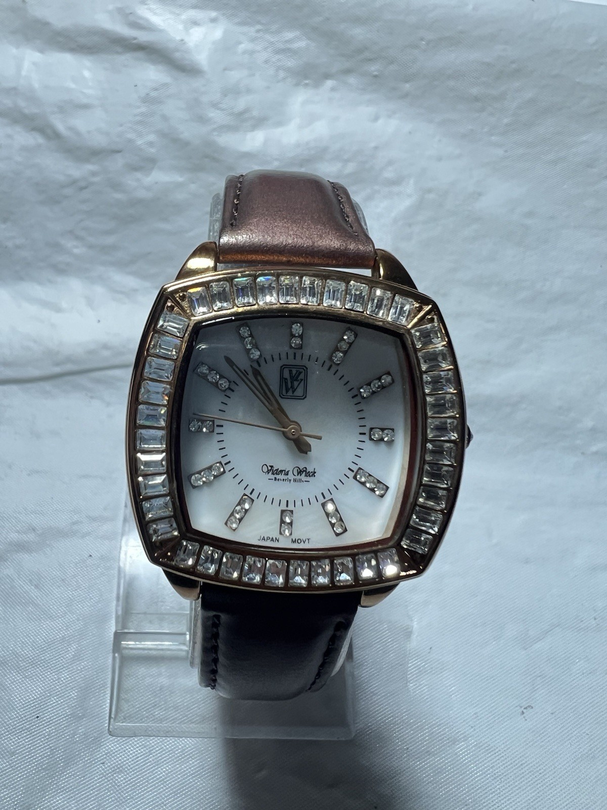 victoria wieck Beverly Hills,B8622, Crystal Studded, mother-Of-Pearl, ladies Wat