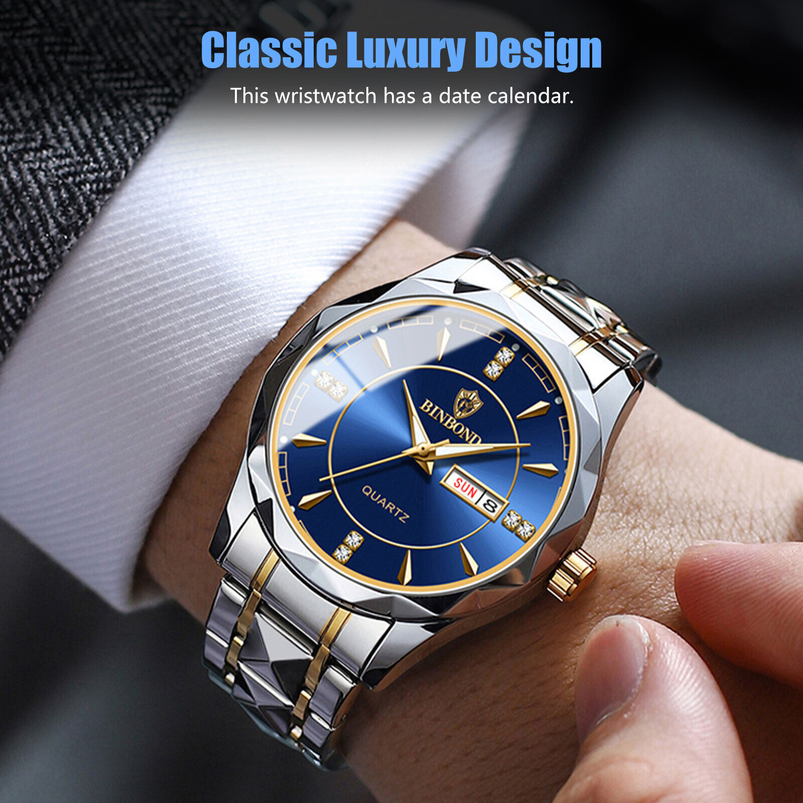 Waterproof Men’s Luxury Quartz Watch Stainless Steel Luminous Classic Business